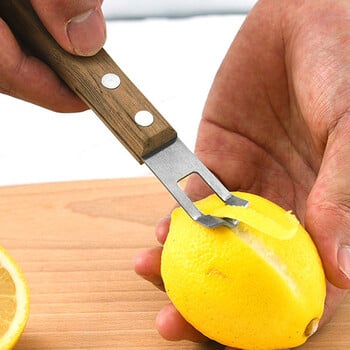 1/2PCS Белачка за плодове от неръждаема стомана Белачка за зеленчуци Lemon Zester Шредер С дървена дръжка Резачка Julienne Butter Кухненски джаджи