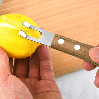 1/2PCS Белачка за плодове от неръждаема стомана Белачка за зеленчуци Lemon Zester Шредер С дървена дръжка Резачка Julienne Butter Кухненски джаджи