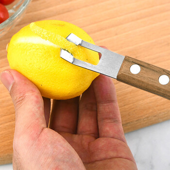 1/2PCS Белачка за плодове от неръждаема стомана Белачка за зеленчуци Lemon Zester Шредер С дървена дръжка Резачка Julienne Butter Кухненски джаджи