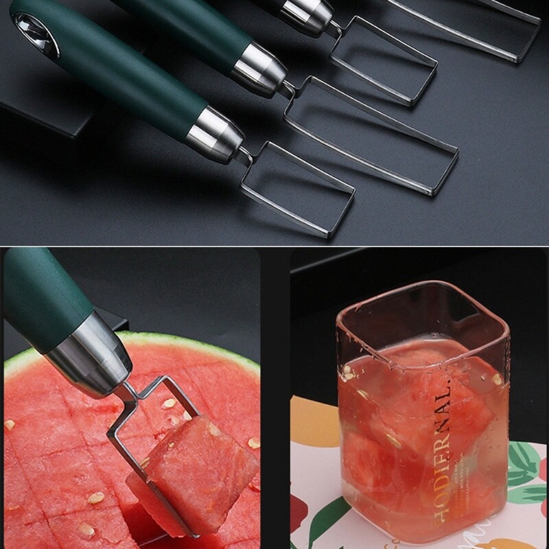 Naujas arbūzų pjaustymo artefaktas Naujas vaisių daliklis Arbūzų pjaustymo kubeliais įrankiai