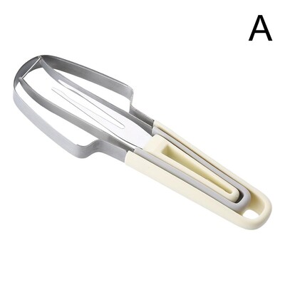 Nerūdijančio plieno arbūzų pjaustytuvų rinkinys – 3 viename vaisių drožimo peilis, meliono šakutė ir pjaustymo įrankis, skirtas stovyklavimo virtuvės reikmenims