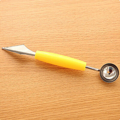 2 viename dviejų galvučių nerūdijančio plieno vaisių rutuliukų drožimo peilis vaisių kaušelis melionų kasimo vaisiaus indelis bulvių košės ledų šaukštas