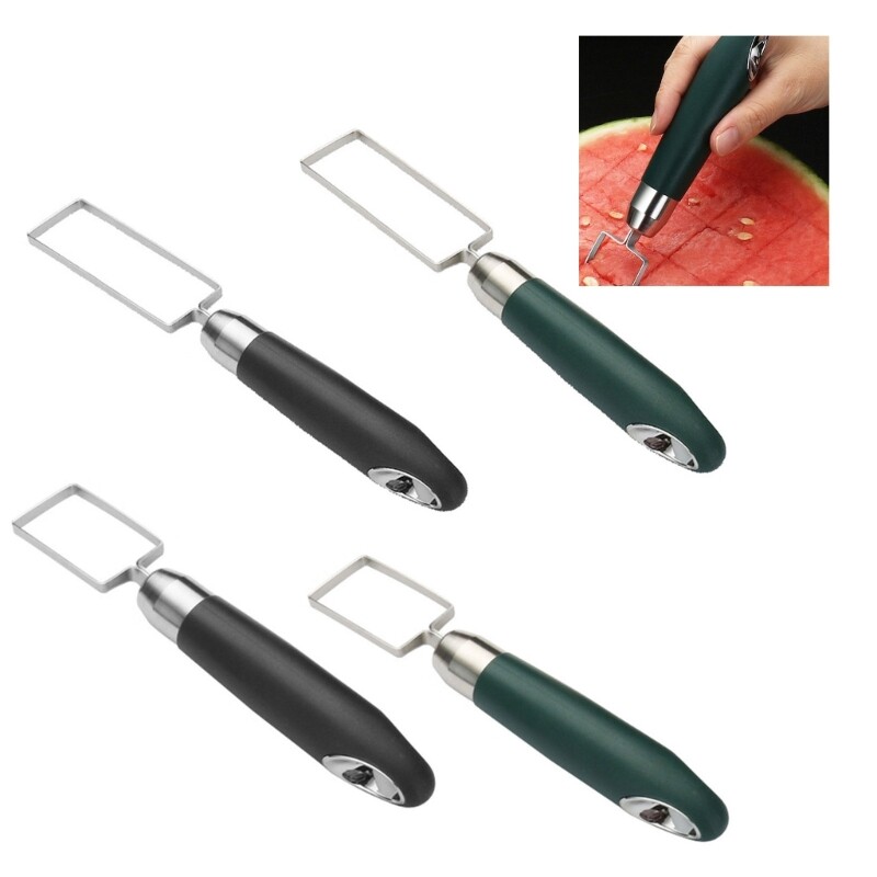 Nerūdijančio plieno kubelių pjaustyklė Saugus ir praktiškas vaisių pjaustytuvas virtuvės reikmenims Arbūzų kubeliai stovyklavimo virtuvei