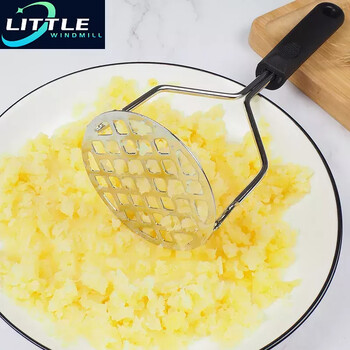 Εγχειρίδιο από ανοξείδωτο χάλυβα Potato Masher Ricer Potatoes Crusher Fruit Vegetable Mud Pressure Potato Tools Kitchen Gadgets