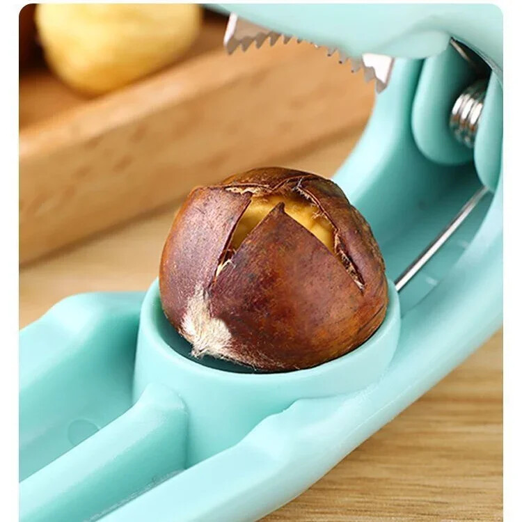 Kaštonų gnybtų atidarytuvas dantytas vidinis peilis 304 nerūdijantis plienas graikinis riešutas pekano filbertas Makadamija pistacijų riešutų skeltuvas pjaustyklės virtuvė