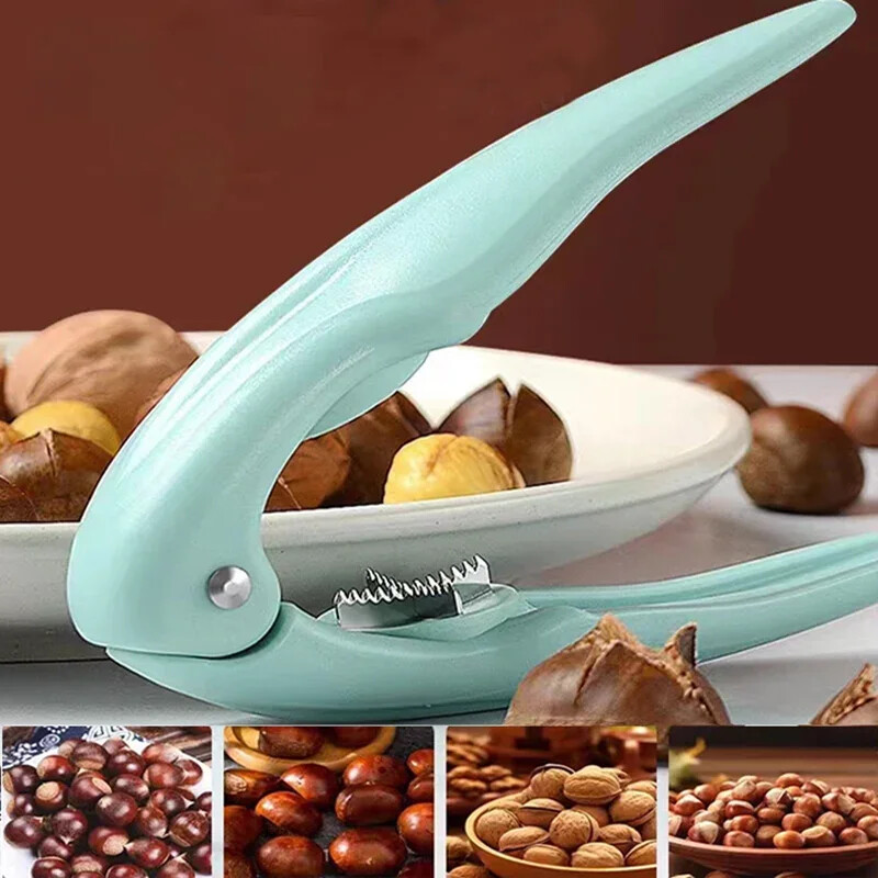 Kaštonų gnybtų atidarytuvas dantytas vidinis peilis 304 nerūdijantis plienas graikinis riešutas pekano filbertas Makadamija pistacijų riešutų skeltuvas pjaustyklės virtuvė
