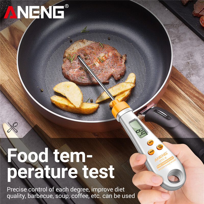 2 viename elektroninės virtuvės svarstyklės LCD skaitmeninės maisto miltų matavimo skaitmeninės šaukšto svarstyklės Mini virtuvės įrankis maistui termometro svarstyklės