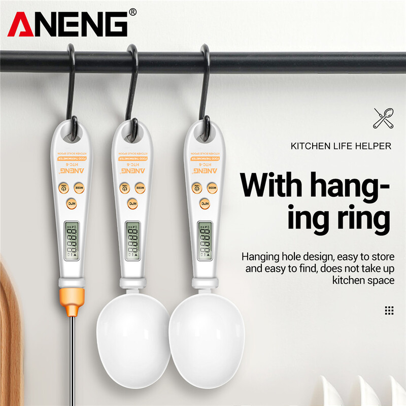 2 viename elektroninės virtuvės svarstyklės LCD skaitmeninės maisto miltų matavimo skaitmeninės šaukšto svarstyklės Mini virtuvės įrankis maistui termometro svarstyklės