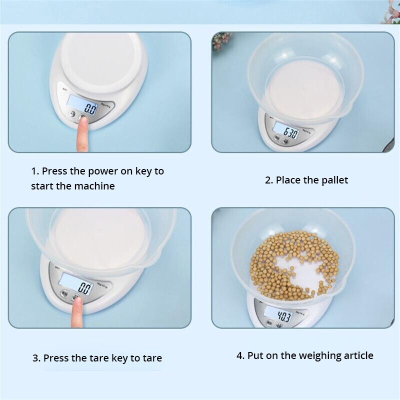 1vnt 5kg LED nešiojamos skaitmeninės svarstyklės Maisto balanso matavimo svoris Virtuvės elektroninės svarstyklės Mažos svarstyklės svėrimas gramais