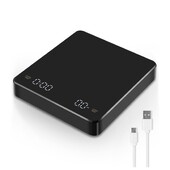 Digitaalne kohvikaal koos taimeriga LED-ekraaniga Espresso USB 3 kg Maksimaalne kaal 0,1 g Kõrge täpsusega mõõdetud oz/ml/g köögikaal