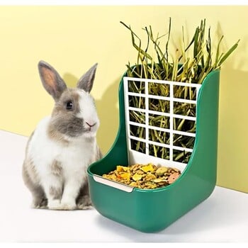 Rabbit Grass Rack Rabbit Food Basket Hay Feeder ινδικά χοιρίδια Αξεσουάρ μπολ τροφοδοσίας 2 σε 1 Σταθερή σχάρα χόρτου κουνελάκι σανό