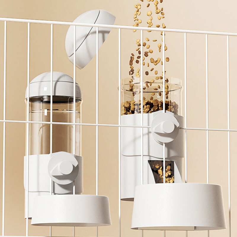 Dideli naminių gyvūnėlių dubenys, kabantys narve Automatinis tiektuvas naminiams gyvūnėliams vandens butelis Maisto talpyklos dozatoriaus dubuo šuniukui katei triušiui šerti Produktas