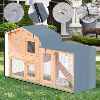 Κάλυμμα Rabbit Playhouse Cage S/L Rabbit Animal Pet House Hen House Κάλυμμα για μεγάλη καλύβα κουνελιών E7CB