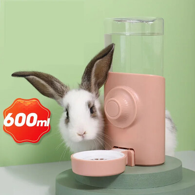 Dozator de apă pentru iepure, 600 ml, automat cu sifon de capacitate mare, fierbător pentru animale de companie, pentru hamster, porcușor de guinea și chinchilla