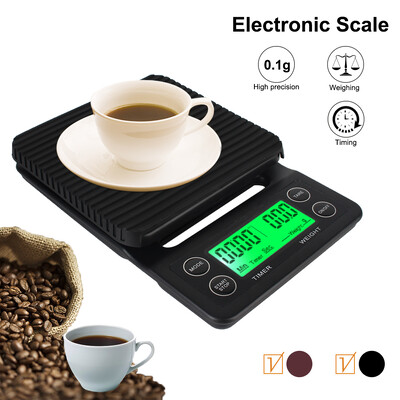 Pentru echilibru alimentar Cantar digital de bucatarie LCD Cantar electronic de cafea 3 kg 0,1 g Accesorii de bucatarie de precizie cu temporizator