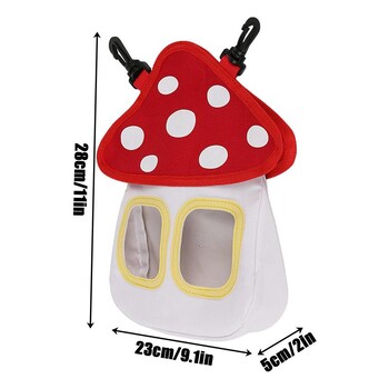 Rabbit Hay Bag Mushroom Shaped Oxford Cloth Fabric Hanging Hay Feeder Bag Τσάντα αποθήκευσης σανού για χάμστερ Chinchilla Rabbit Guinea