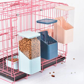 Automatinis naminių gyvūnėlių dubenys narve Kabantis tiektuvas naminiams gyvūnėliams vandens butelis Maisto talpyklos dozatoriaus dubuo šuniukui katėms triušiams augintinio šėrimo produktas