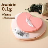 3Kg/5Kg elektroninės virtuvės svarstyklės Rožinės širdies formos namų LCD elektroninės svarstyklės Virtuvinės Maisto gaminimas Užkandžiai Svėrimo Skaitmeninės svarstyklės