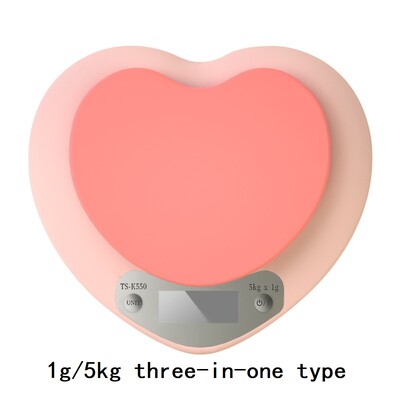 3Kg/5Kg elektroninės virtuvės svarstyklės Rožinės širdies formos namų LCD elektroninės svarstyklės Virtuvinės Maisto gaminimas Užkandžiai Svėrimo Skaitmeninės svarstyklės