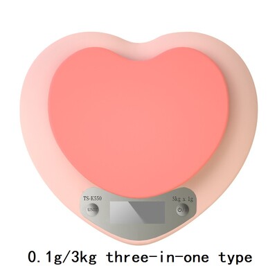 3Kg/5Kg elektroninės virtuvės svarstyklės Rožinės širdies formos namų LCD elektroninės svarstyklės Virtuvinės Maisto gaminimas Užkandžiai Svėrimo Skaitmeninės svarstyklės