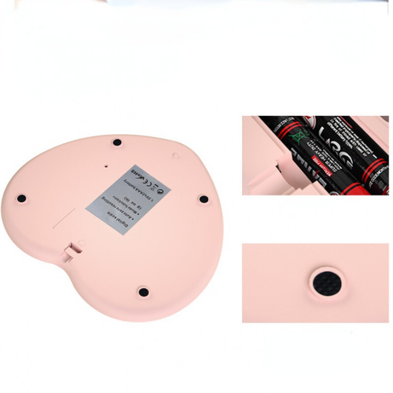 3Kg/5Kg elektroninės virtuvės svarstyklės Rožinės širdies formos namų LCD elektroninės svarstyklės Virtuvinės Maisto gaminimas Užkandžiai Svėrimo Skaitmeninės svarstyklės