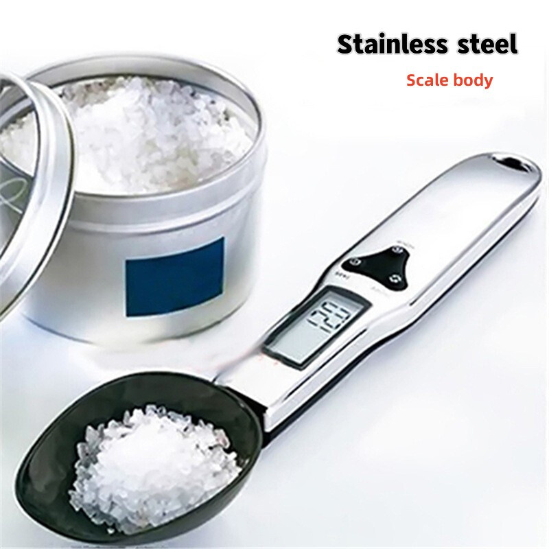500G/0.1G skaitmeninės šaukšto svarstyklės elektroninės matavimo virtuvės šaukštas su dideliu LCD ekranu maisto svarstyklės virtuvės priedai