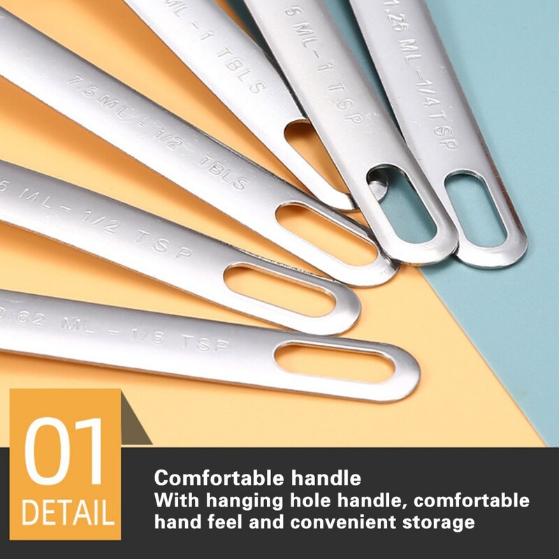 6/7 vnt nerūdijančio plieno matavimo šaukštai puodeliai mažas valgomasis šaukštas su papildomais lygintuvu išgraviruotu žymėjimu nuimamu užsegimu virtuvės prietaisai