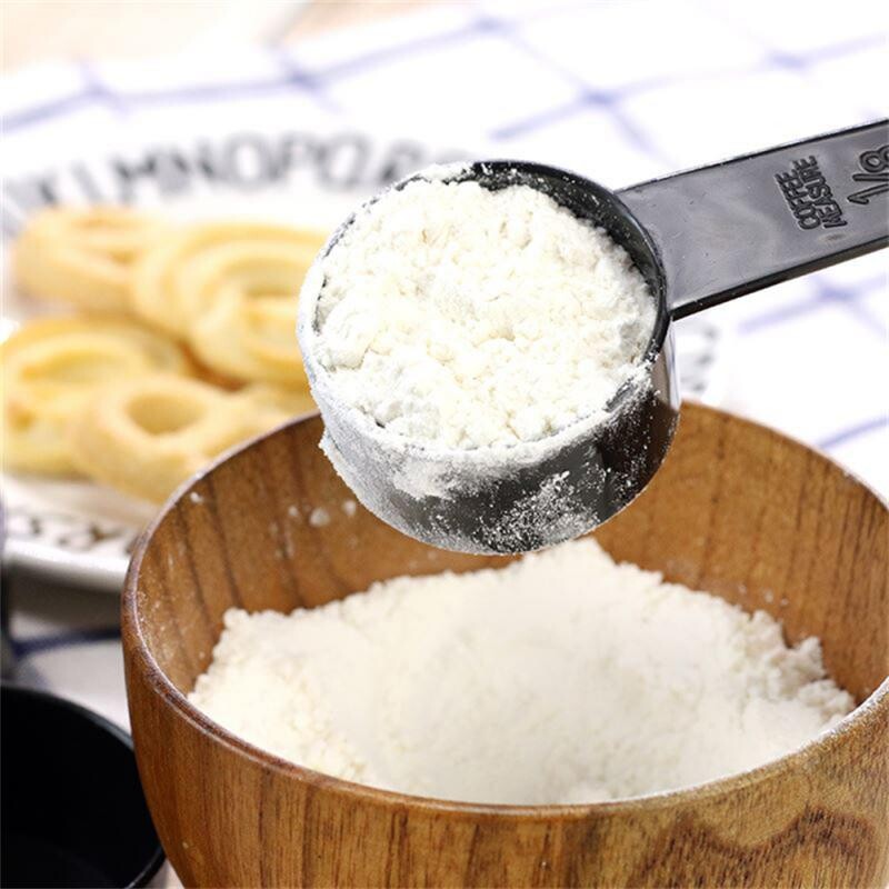 rinkinys Matavimo šaukštai Virtuvės virėjas juodas plastikinis arbatinis šaukštelis matavimo šaukštai puodeliai matavimo rinkinys įrankiai virtuvės įrankiai