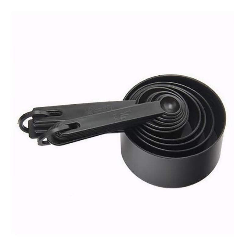 rinkinys Matavimo šaukštai Virtuvės virėjas juodas plastikinis arbatinis šaukštelis matavimo šaukštai puodeliai matavimo rinkinys įrankiai virtuvės įrankiai