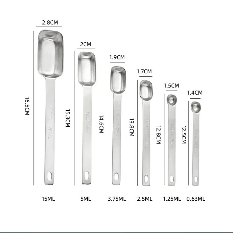 1 vnt virtuvės matavimo šaukštai kavai nerūdijančio plieno graduotų šaukštų priedų rinkinys Kavos indų milteliai Valgomasis baras Namų sodas