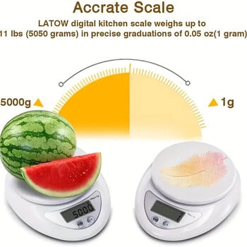 Ψηφιακή ζυγαριά 5KG Ηλεκτρονική μίνι ζυγαριά τσέπης 1g 0,1g Precision Steelyard for Kitchen Ζυγαριά ισορροπίας τροφίμων Αξεσουάρ κουζίνας