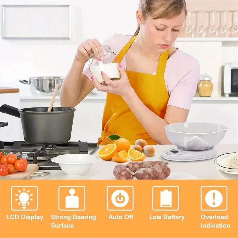 Digitaalne kaal 5KG elektrooniline minitaskukaal 1g 0,1g täppisterasest köögikaal Toidu tasakaalu kaalud Köögitarvikud