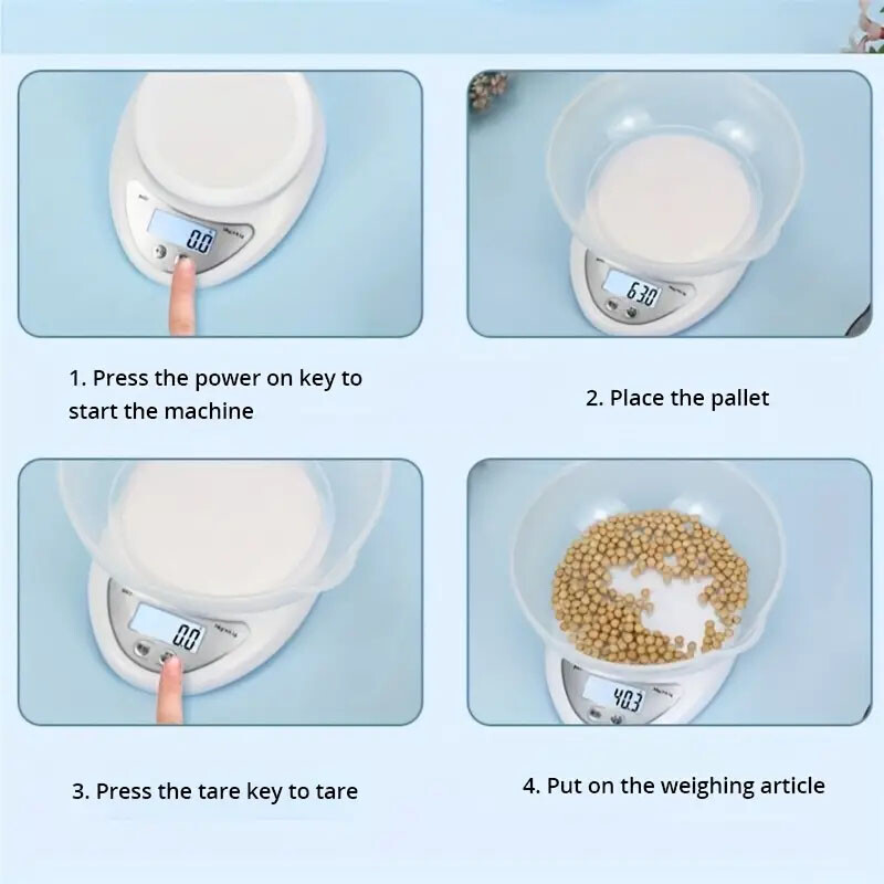 Digitaalne kaal 5KG elektrooniline minitaskukaal 1g 0,1g täppisterasest köögikaal Toidu tasakaalu kaalud Köögitarvikud