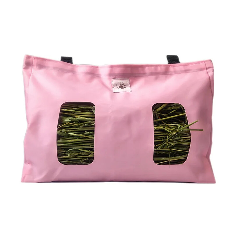 Triušio šieno tiekimo maišelis Jūrų kiaulytės šieno tiektuvo laikymo pakabinamas šėrimo maišelis mažiems gyvūnams žiurkėnams, vandeniui atsparūs nailoniniai naminių gyvūnėlių krepšiai