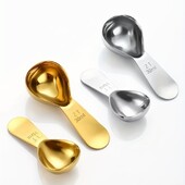 Kavos šaukštelis, 304 nerūdijančio plieno matavimo šaukštas, trumpo koto sriuba, kavos pupelės, prieskonių šaukštas, virtuvės įrankiai, baristai