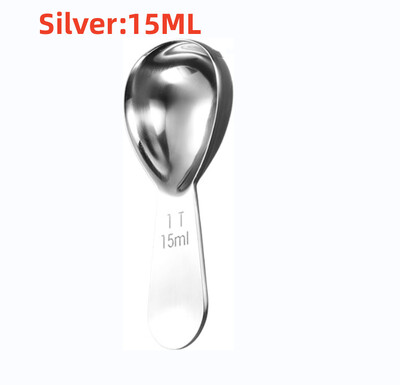 Kavos šaukštelis, 304 nerūdijančio plieno matavimo šaukštas, trumpo koto sriuba, kavos pupelės, prieskonių šaukštas, virtuvės įrankiai, baristai