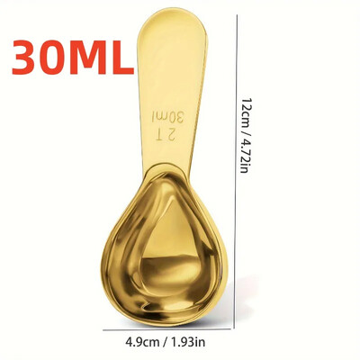 Kavos šaukštelis, 304 nerūdijančio plieno matavimo šaukštas, trumpo koto sriuba, kavos pupelės, prieskonių šaukštas, virtuvės įrankiai, baristai