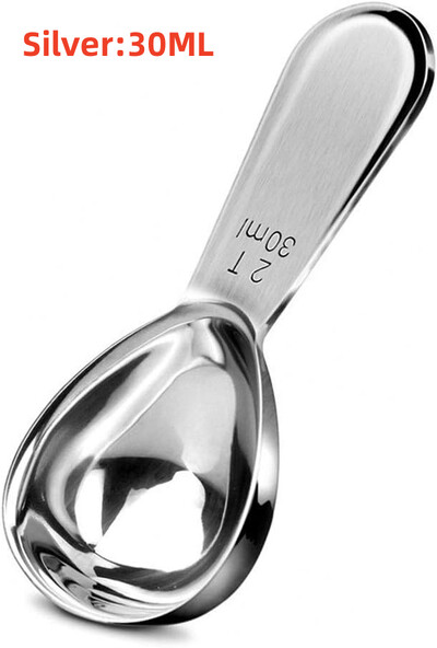 Kavos šaukštelis, 304 nerūdijančio plieno matavimo šaukštas, trumpo koto sriuba, kavos pupelės, prieskonių šaukštas, virtuvės įrankiai, baristai