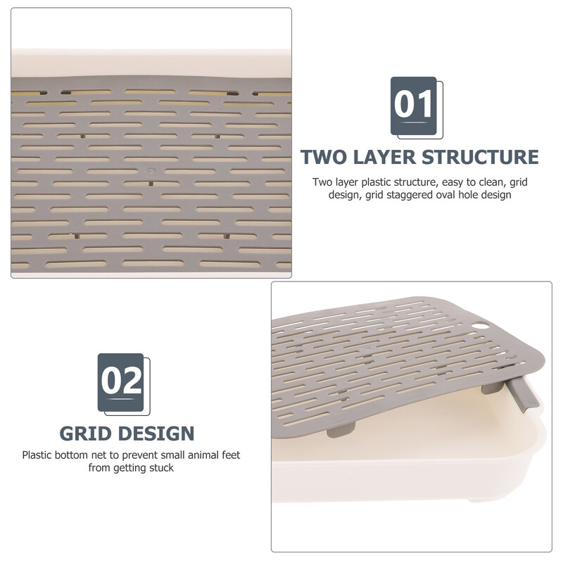 Trušu tvertnes Plastmasas lolojumdzīvnieku tualete Maza mājdzīvnieka būra piegāde Trušu tualetes apmācības kaste