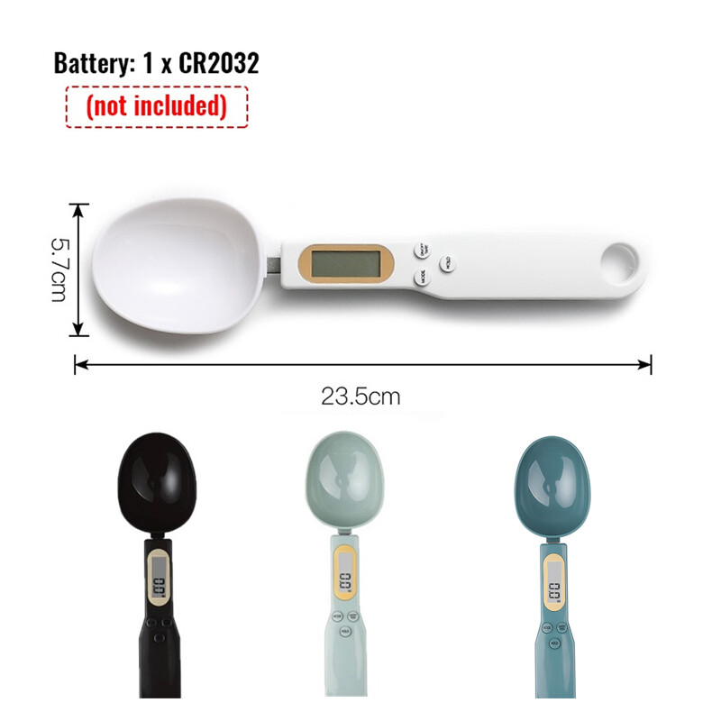 Nešiojamos elektroninės virtuvės svarstyklės LCD ekranas 500g 0.1g miltai pienas kavos milteliai svoris matavimo šaukštas maisto matuokliai