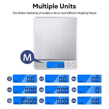 Ψηφιακή ζυγαριά κουζίνας 3000g/ 0,1g Μικρή ζυγαριά κοσμημάτων Ζυγαριά τροφίμων Ψηφιακή ζυγαριά βάρους γραμμαρίου και Oz Ψηφιακή ζυγαριά γραμμαρίου με LCD/Tare