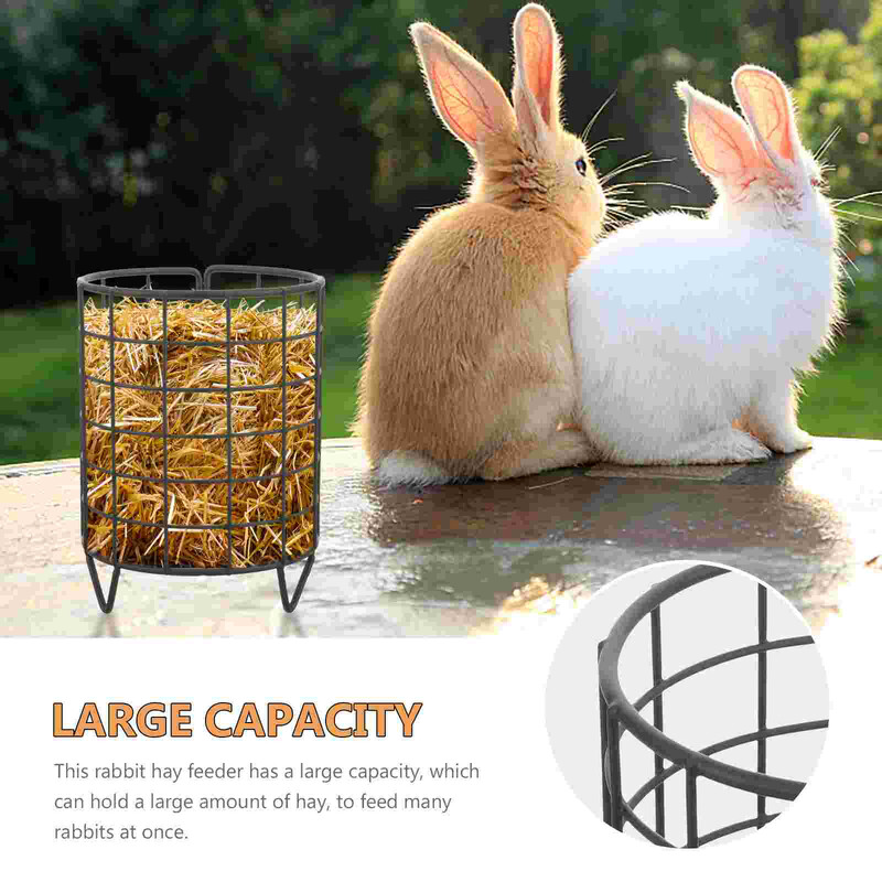 Metalinis triušio šieno tiektuvas Laisvai stovintis zuikis Šieno tiektuvas Smulkių gyvūnų šėrimo laikiklis Triušio narvelio žolės dozatorius Zuikis