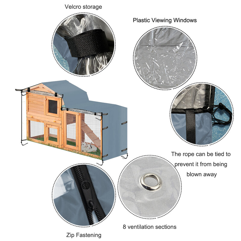 210D Oxford Fabric Küüliku kenneli kate tolmukindel niiskuskindel puuri kate Kolmnurk lemmikloomade maja katte tarvikud