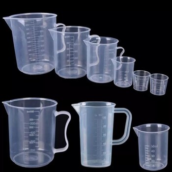 Πλαστικά κύπελλα 50/100/150/250/500/1000ml Premium Clear Plastic Graduated Measuring Cup Pour Grout Without Handle Εργαλείο κουζίνας