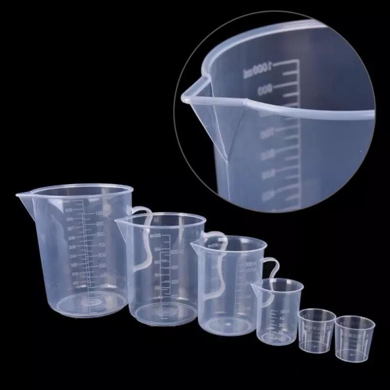 Plastikiniai puodeliai 50/100/150/250/500/1000 ml aukščiausios kokybės skaidraus plastiko matavimo puodelio snapelis be rankenos virtuvės įrankis