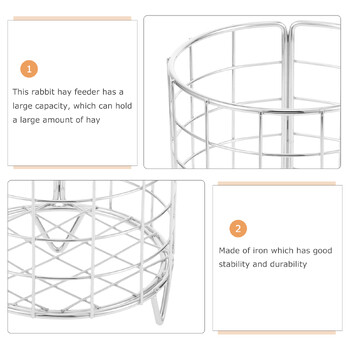 Метална хранилка за сено за зайци Свободно стоящо зайче Поставка за хранилка за сено Държач за хранене на малки животни Клетка за зайци Дозатор за трева Бъни