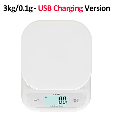 WH-B31 virtuvės svarstyklės LCD ekranas USB įkrovimas/baterija didelio tikslumo virtuvės elektroninės svarstyklės arbatos svarstyklės svėrimo kepimo įrankiai