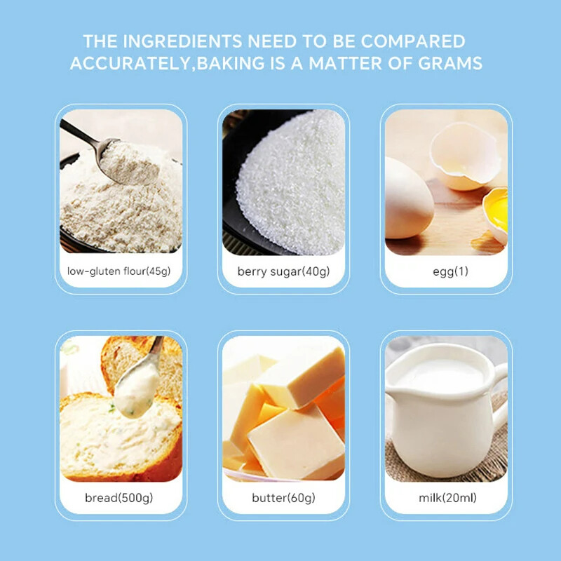 WH-B31 virtuvės svarstyklės LCD ekranas USB įkrovimas/baterija didelio tikslumo virtuvės elektroninės svarstyklės arbatos svarstyklės svėrimo kepimo įrankiai