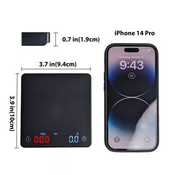 Mini Coffee Nano Coffee Scale με Timer Ζυγαριά Espresso με αισθητήρα αφής Auto Tare και κάλυμμα σιλικόνης εργαλεία κουζίνας