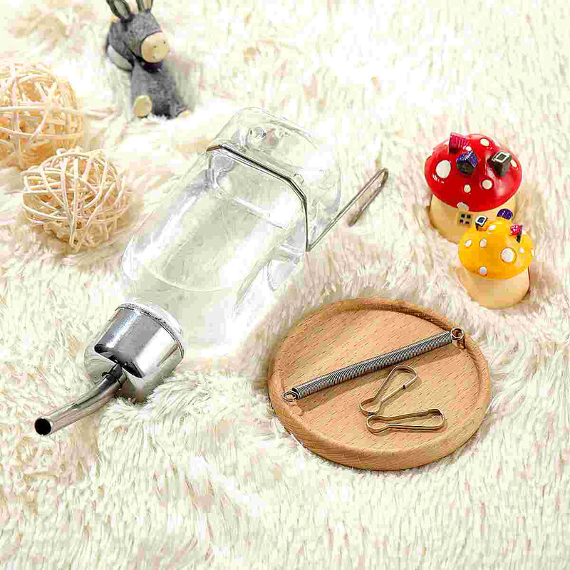 Pārnēsājamas automātiskās barotavas ūdens dozators piekarināmas ūdens pudeles maziem dzīvniekiem trušiem kaķiem, putniem, dzerot, barojot mājdzīvniekus